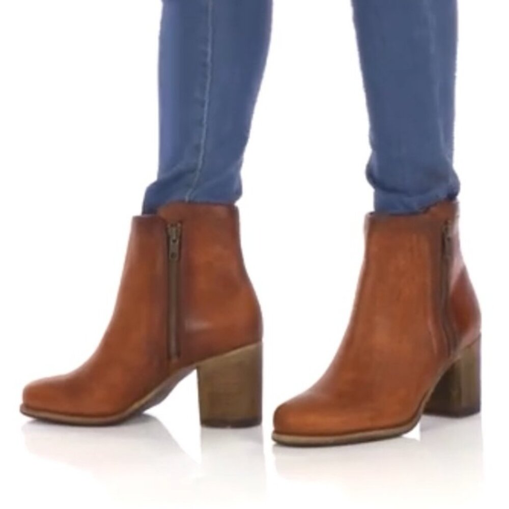 Frye Addie Double Zip Leather Boots 7.5